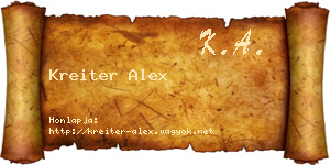 Kreiter Alex névjegykártya
