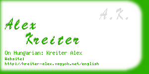 alex kreiter business card